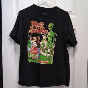 Ocean Current Black Alien Graphic Mens T-Shirt